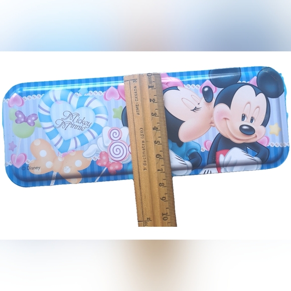 ❤️Disney Mickey & Minnie Pencil Box Metal Tin Case - Picture 5 of 14